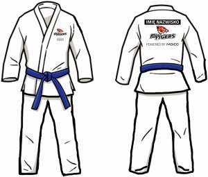 JUDOGA BIAŁA "Judo Tigers" z plastronem i haftem